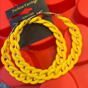 Yellow acrylic hoops